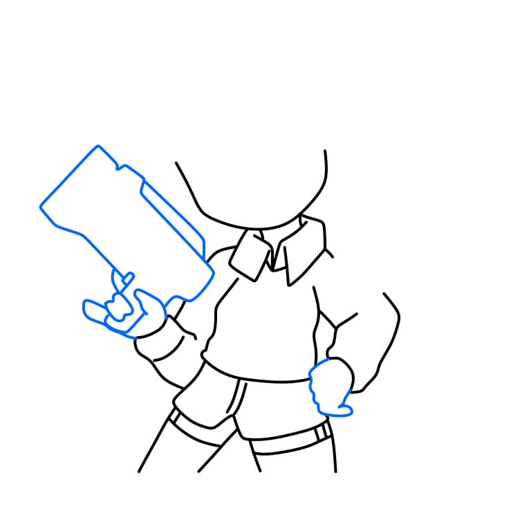 Hướng dẫn cách vẽ nhân vật Splatoon đơn giản - Bước 3