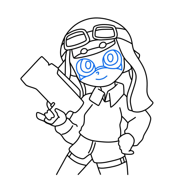 Hướng dẫn cách vẽ nhân vật Splatoon đơn giản - Bước 5