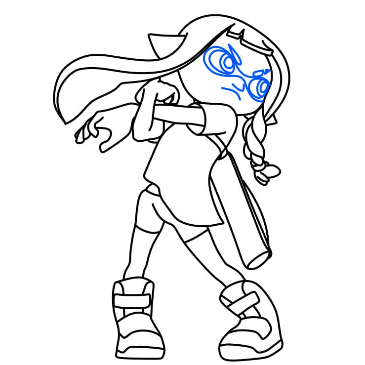 Hướng dẫn cách vẽ Splatoon chi tiết từng bước cho bé - Bước 7