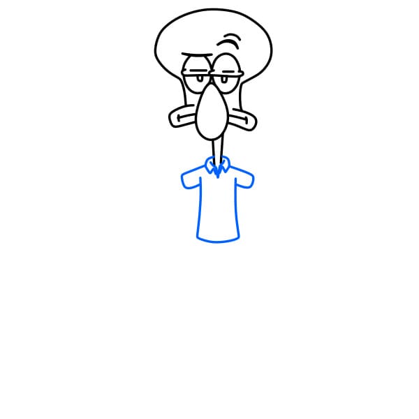 Hướng dẫn vẽ Squidward Tentacles đơn giản và đẹp cho bé - Bước 5