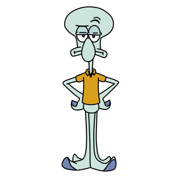 Hướng dẫn vẽ Squidward Tentacles đơn giản và đẹp cho bé - Bước 8