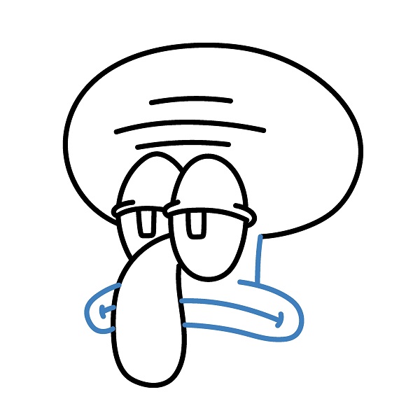 Hướng dẫn vẽ đầu của Squidward Tentacles. - Bước 6