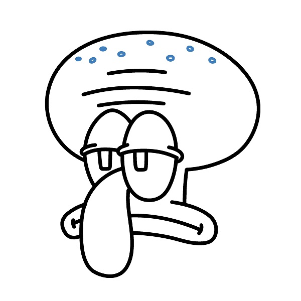 Hướng dẫn vẽ đầu của Squidward Tentacles. - Bước 7