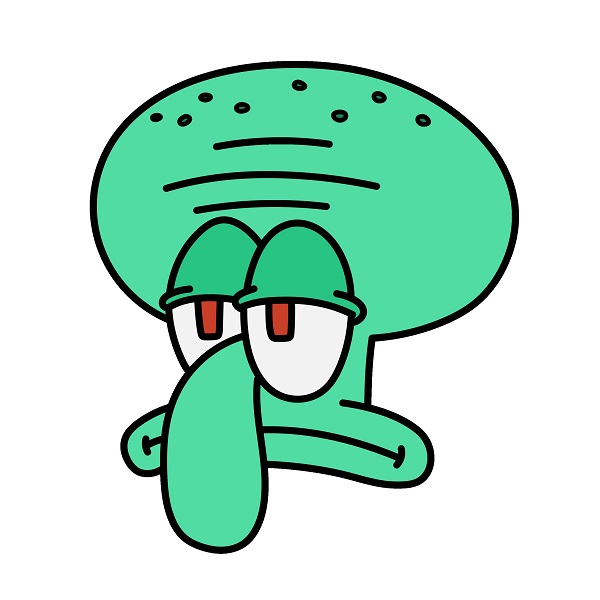 Hướng dẫn vẽ đầu của Squidward Tentacles.