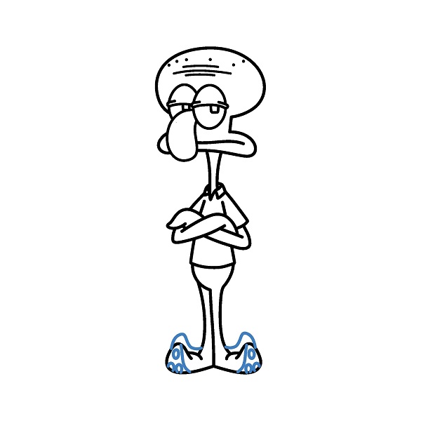 Hướng dẫn vẽ Squidward Tentacles đơn giản. - Bước 8