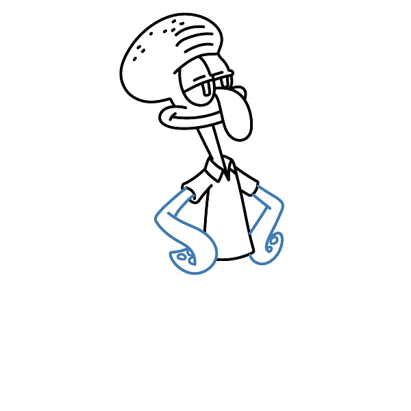Hướng dẫn vẽ Squidward Tentacles vui vẻ. - Bước 6
