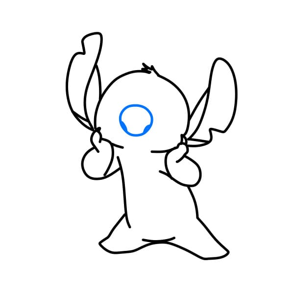 Hướng dẫn vẽ chú stitch dễ thương - Bước 6