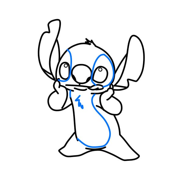 Hướng dẫn vẽ chú stitch dễ thương - Bước 7