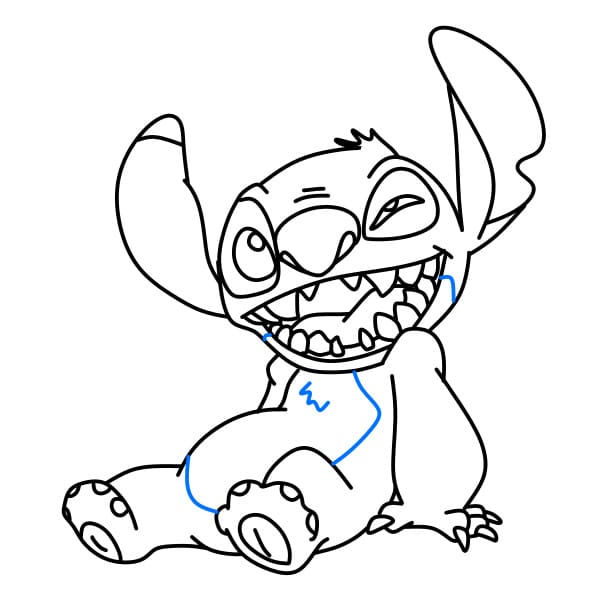 Hướng dẫn vẽ chú stitch vui vẻ - Bước 10