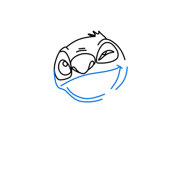 Hướng dẫn vẽ chú stitch vui vẻ - Bước 4