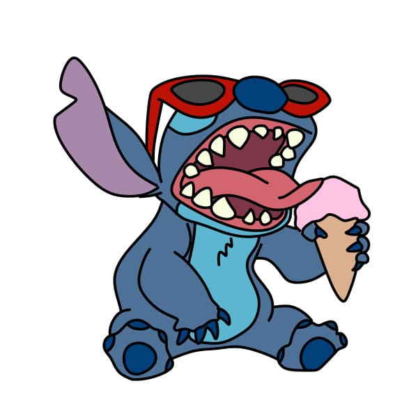 Hướng dẫn vẽ stitch ăn kem - Bước 12