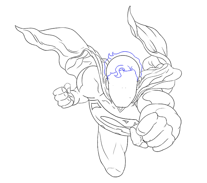 Hướng dẫn cách vẽ superman đơn giản cho bé - Bước 11