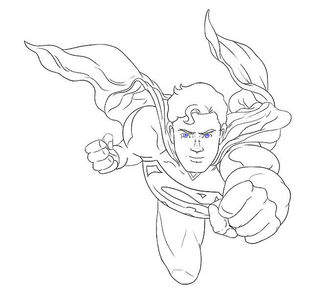 Hướng dẫn cách vẽ superman đơn giản cho bé - Bước 13