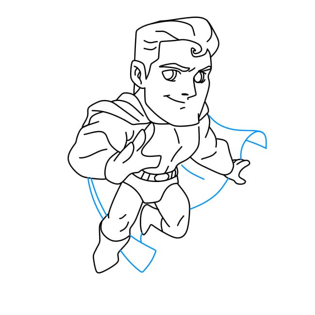 Hướng dẫn vẽ Superman mạnh mẽ - Bước 10