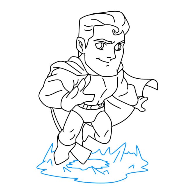 Hướng dẫn vẽ Superman mạnh mẽ - Bước 11