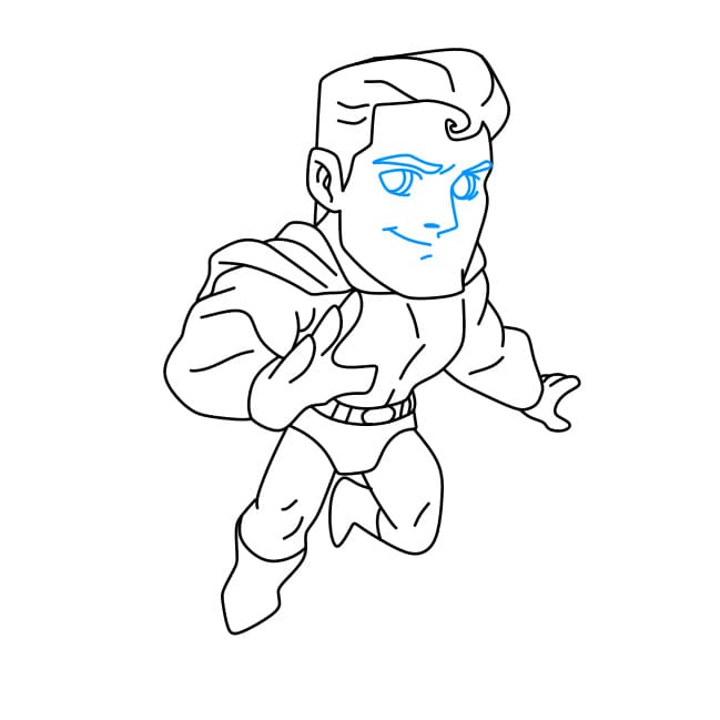 Hướng dẫn vẽ Superman mạnh mẽ - Bước 9