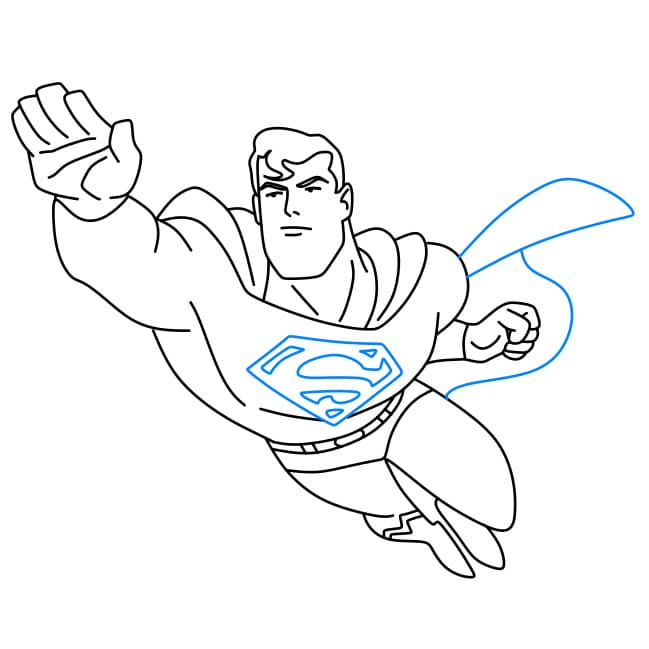 Hướng dẫn vẽ Superman siêu ngầu - Bước 10