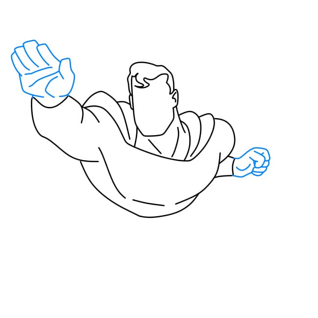 Hướng dẫn vẽ Superman siêu ngầu - Bước 7