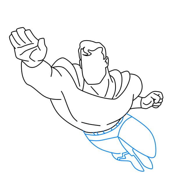 Hướng dẫn vẽ Superman siêu ngầu - Bước 8