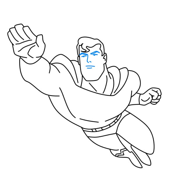 Hướng dẫn vẽ Superman siêu ngầu - Bước 9