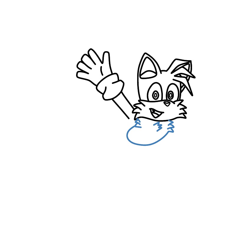 Hướng dẫn vẽ Tails đang bay. - Bước 6