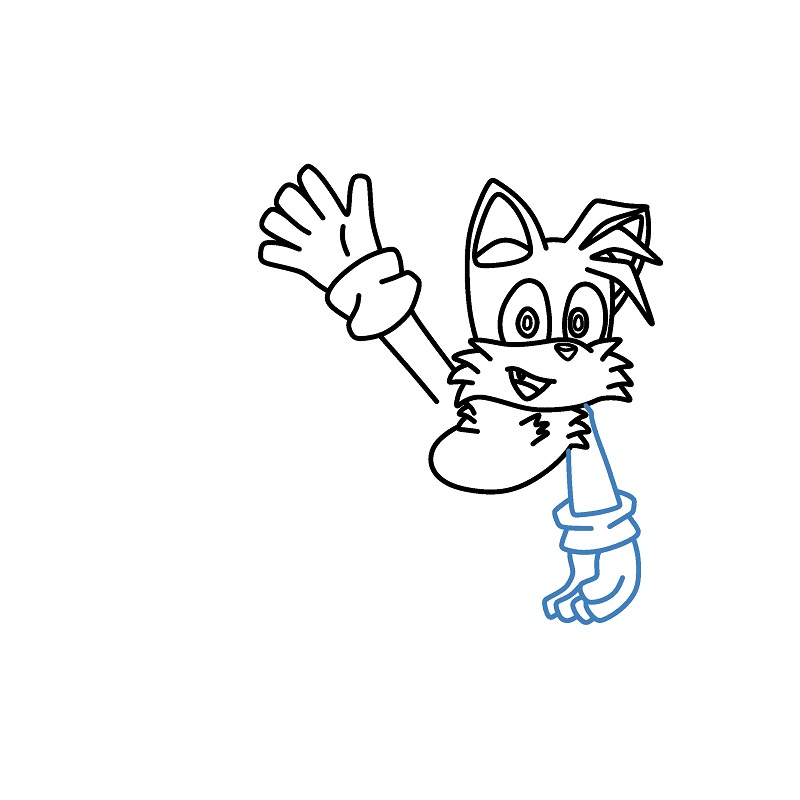 Hướng dẫn vẽ Tails đang bay. - Bước 7