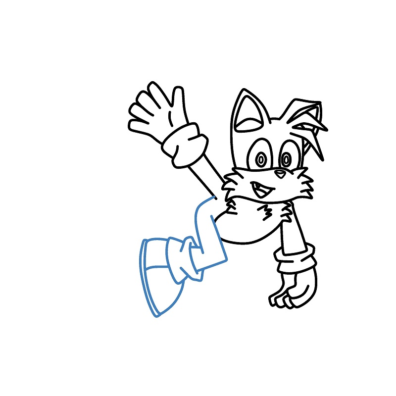 Hướng dẫn vẽ Tails đang bay. - Bước 8