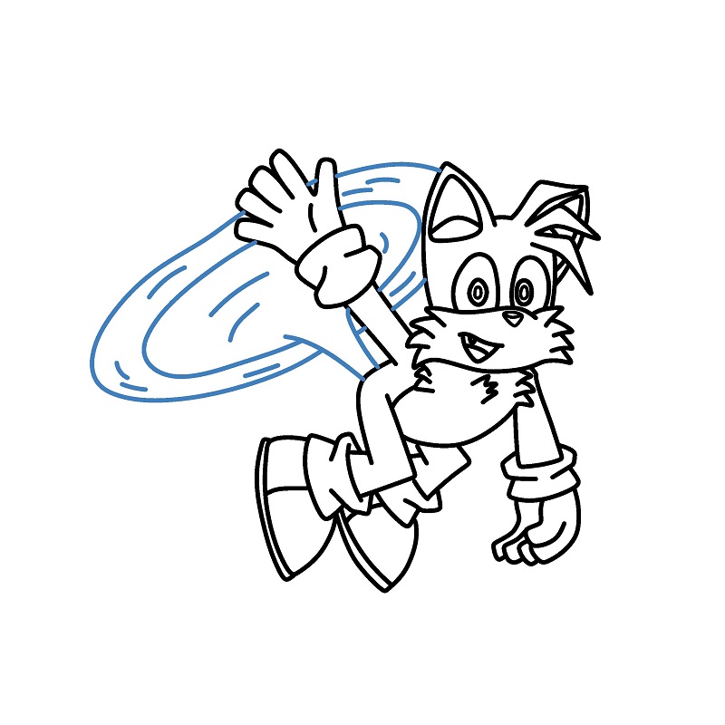 Hướng dẫn vẽ Tails đang bay. - Bước 9