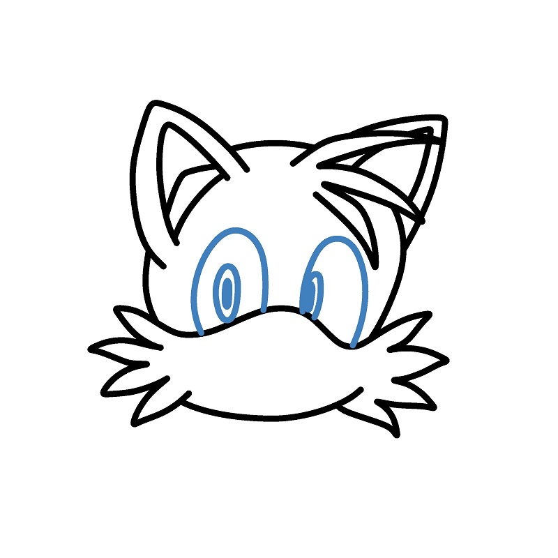 Hướng dẫn vẽ đầu của Tails. - Bước 5