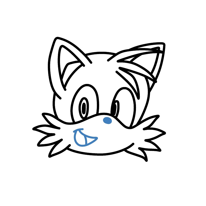 Hướng dẫn vẽ đầu của Tails. - Bước 6