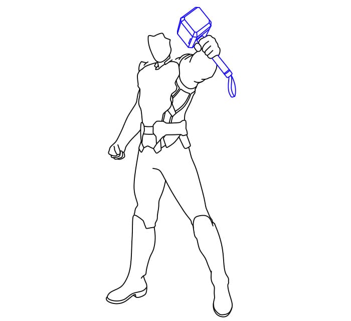 Hướng dẫn vẽ thần Thor trong vũ trụ Marver cho bé - Bước 5