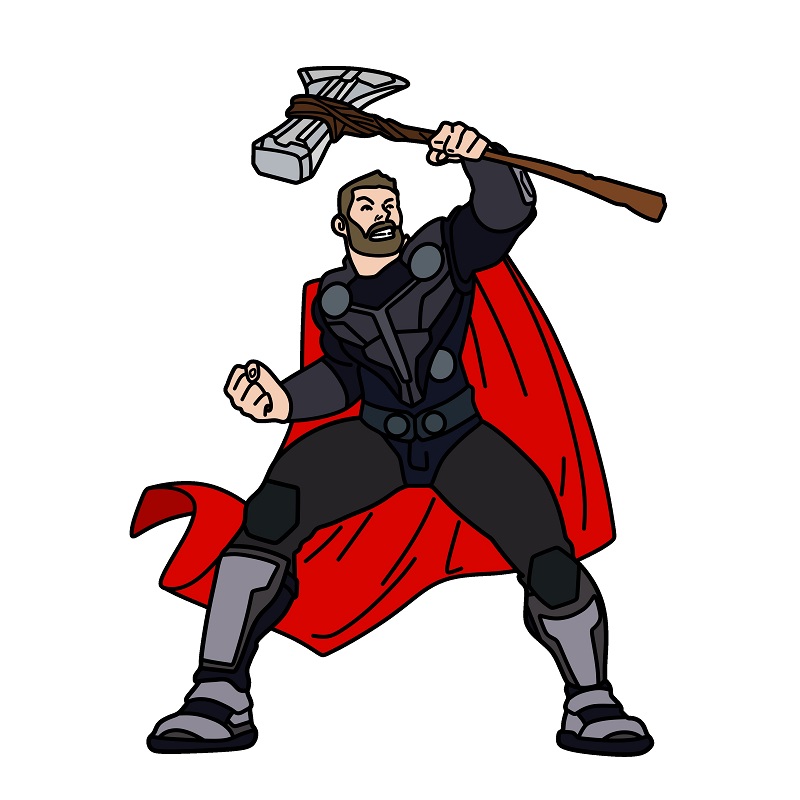 Hướng dẫn vẽ thần sấm thor đang chiến đấu. - Bước 11