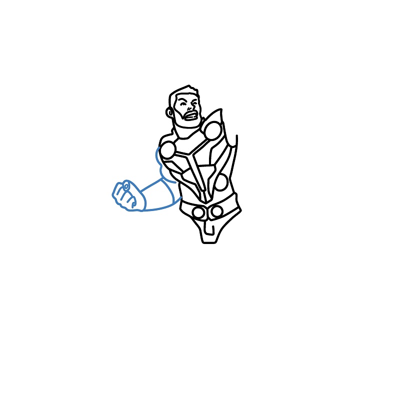 Hướng dẫn vẽ thần sấm thor đang chiến đấu. - Bước 5