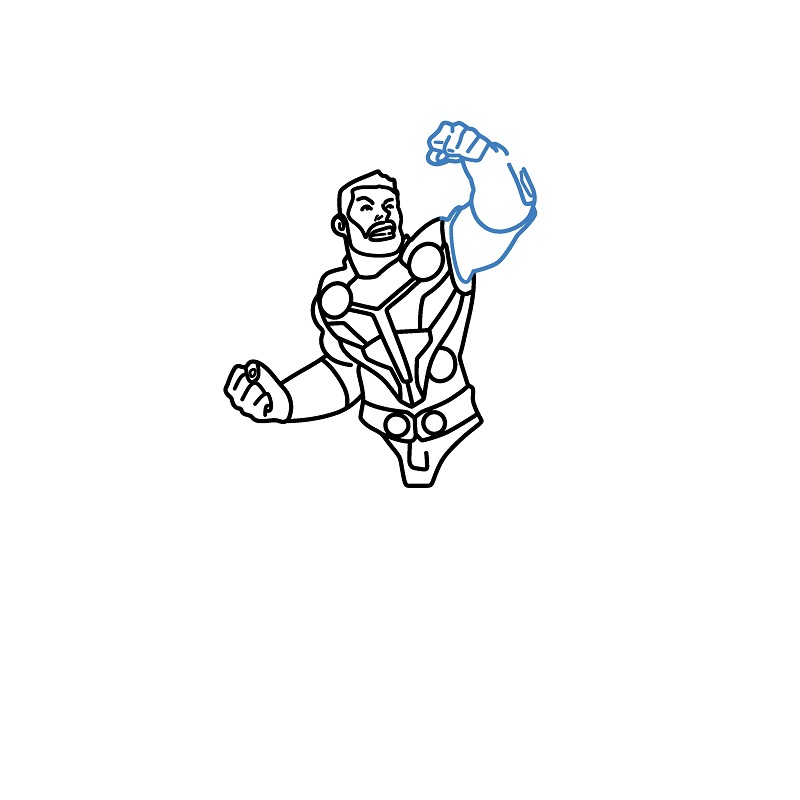 Hướng dẫn vẽ thần sấm thor đang chiến đấu. - Bước 6