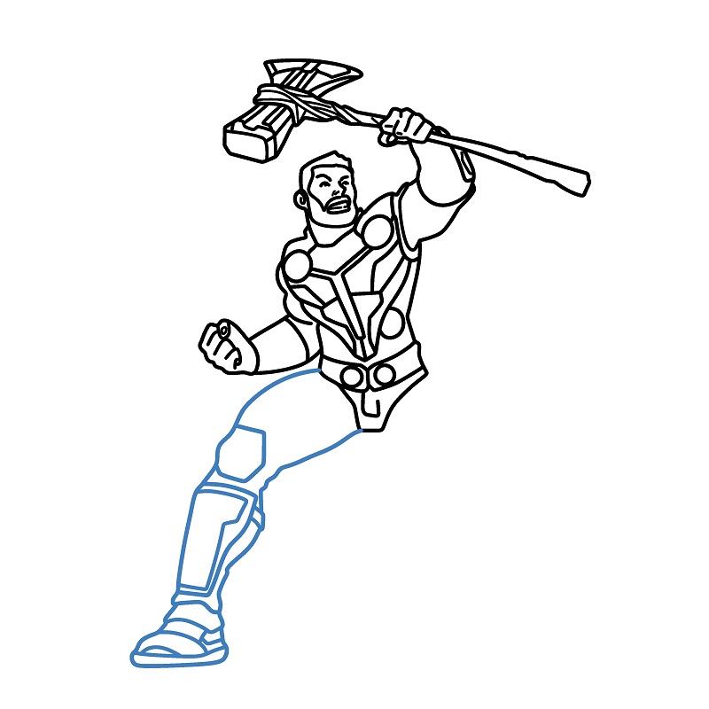 Hướng dẫn vẽ thần sấm thor đang chiến đấu. - Bước 8