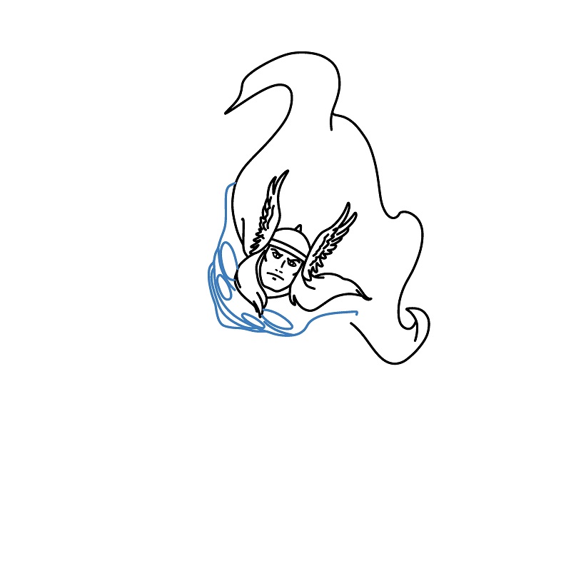 Hướng dẫn vẽ thần sấm thor đang bay. - Bước 5