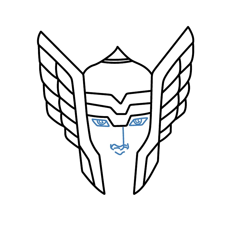 Hướng dẫn vẽ khuôn mặt của thần sấm thor. - Bước 6