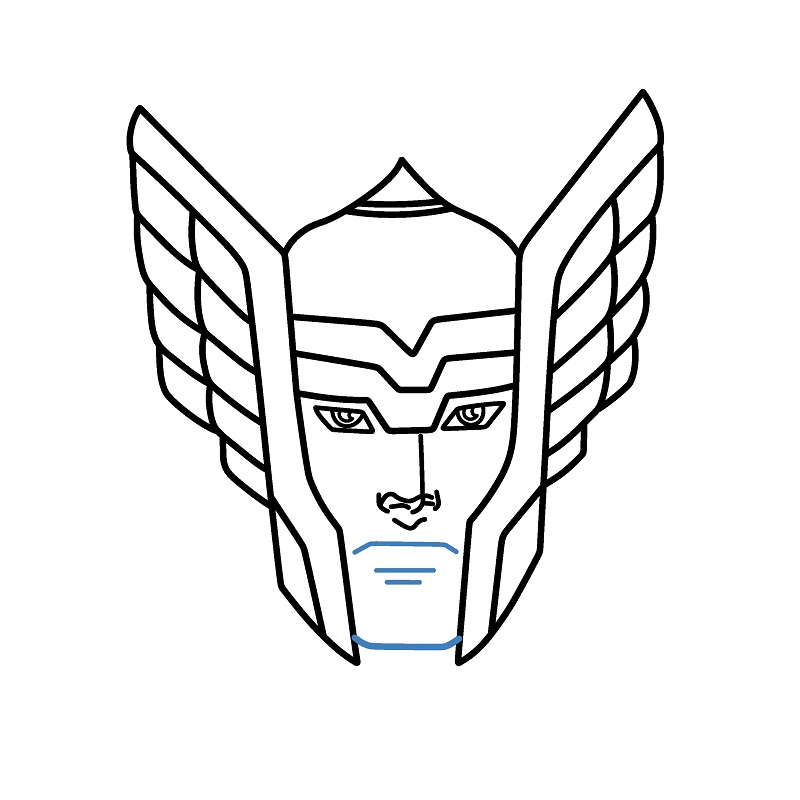 Hướng dẫn vẽ khuôn mặt của thần sấm thor. - Bước 7