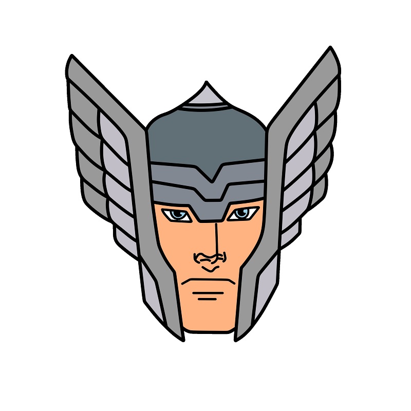 Hướng dẫn vẽ khuôn mặt của thần sấm thor. - Bước 8