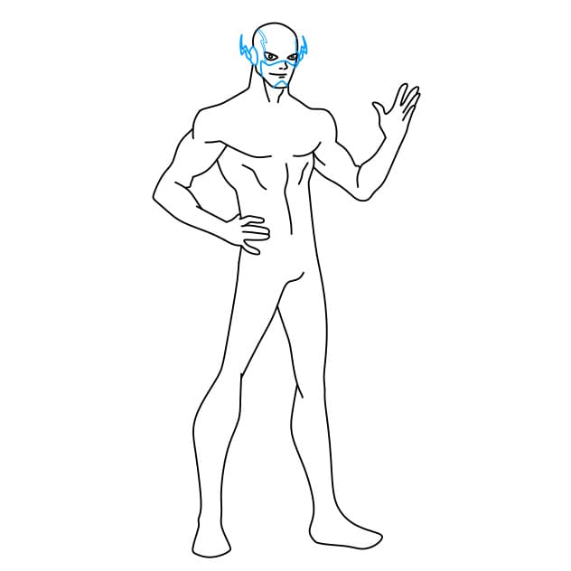 Hướng dẫn vẽ The Flash (một siêu anh hùng trong DC Comics) cho bé - Bước 7