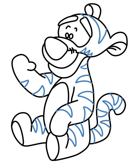 Hướng dẫn vẽ Tigger đang ngồi. - Bước 12