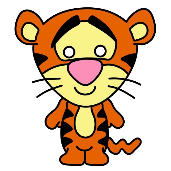 Hướng dẫn vẽ Tigger phong cách vẽ chibi. - Bước 10