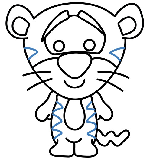 Hướng dẫn vẽ Tigger phong cách vẽ chibi. - Bước 9
