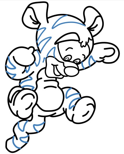Hướng dẫn vẽ Tigger nhảy nhót. - Bước 11