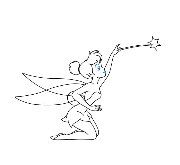 Hướng dẫn vẽ Tinkerbell đơn giản và đẹp cho bé - Bước 9