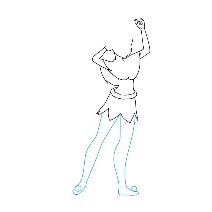 Hướng dẫn vẽ Tinkerbell đang đội mũ - Bước 4