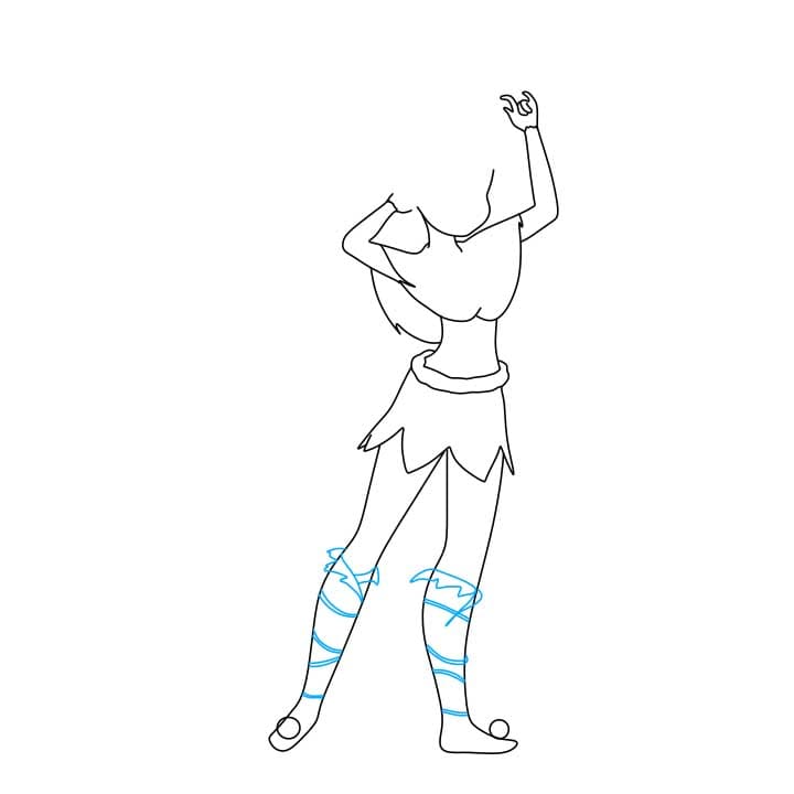 Hướng dẫn vẽ Tinkerbell đang đội mũ - Bước 5