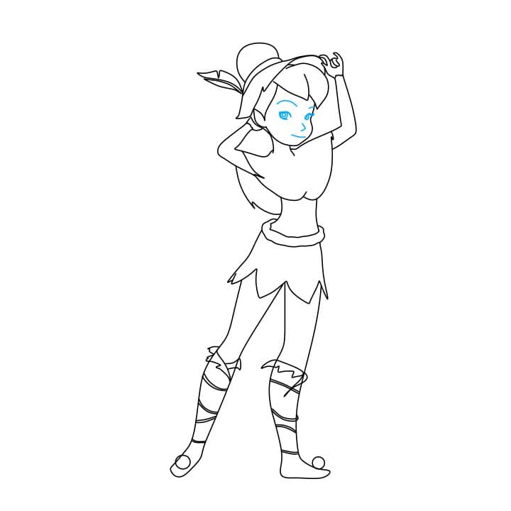 Hướng dẫn vẽ Tinkerbell đang đội mũ - Bước 7