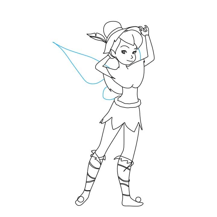 Hướng dẫn vẽ Tinkerbell đang đội mũ - Bước 8