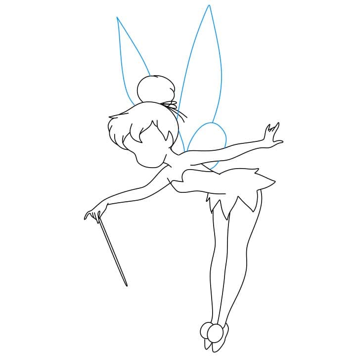 Hướng dẫn vẽ Tinkerbell đơn giản và đẹp cho bé - Bước 6
